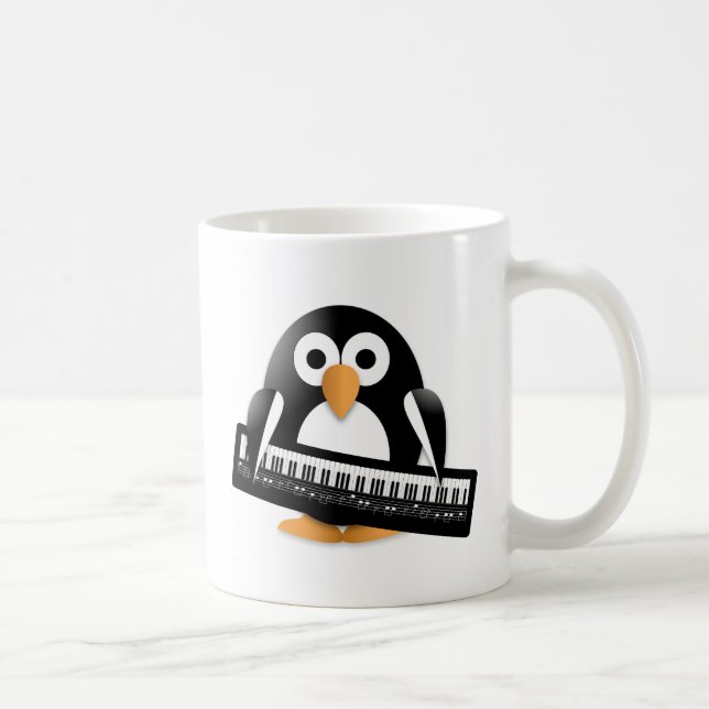 Penguin with piano coffee mug (Right)