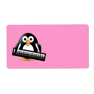 Penguin with piano keyboard