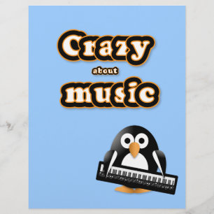 Penguin with piano keyboard flyer
