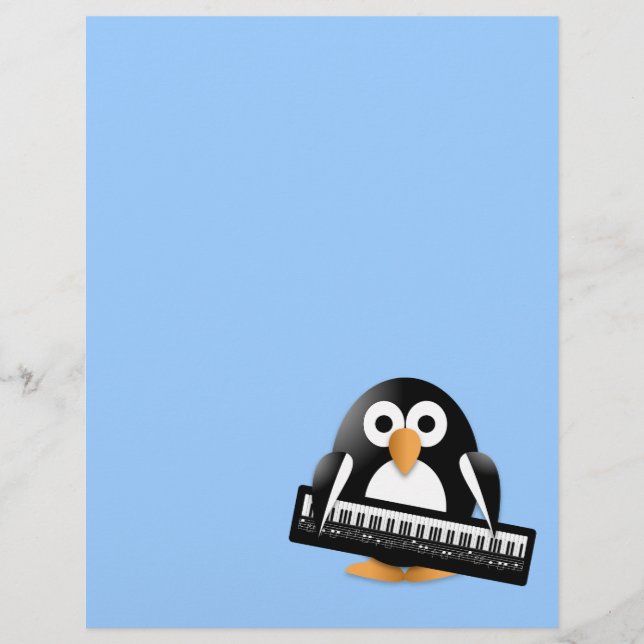 Penguin with piano keyboard flyer (Front)