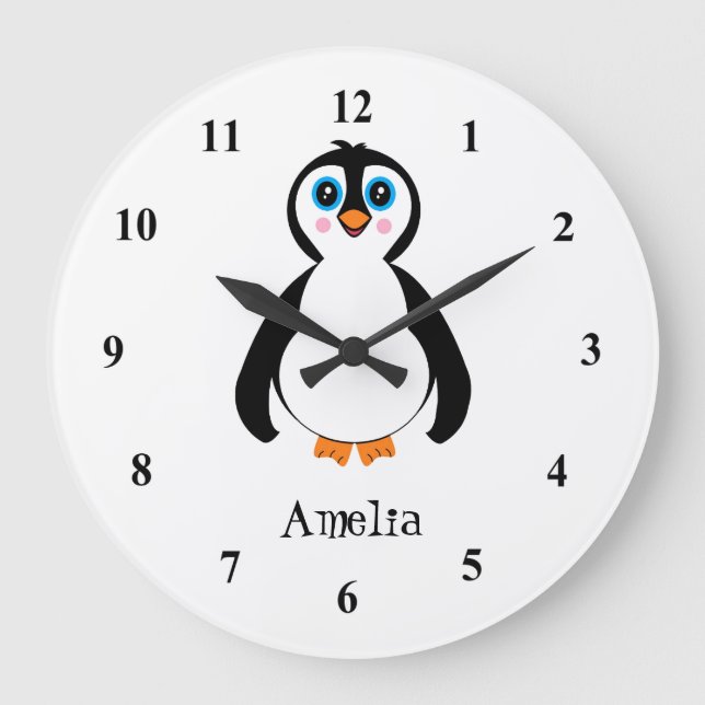 Penguin with pink cheeks Clock (Front)