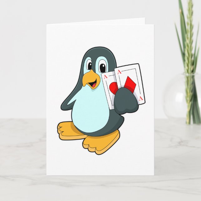 Penguin with Poker cards (Front)