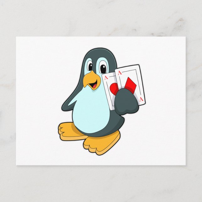 Penguin with Poker cards (Front)