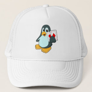 Penguin with Poker cards Trucker Hat