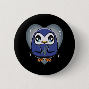 Penguin With Ribbon World Dyslexia Awareness  6 Cm Round Badge