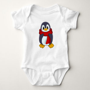 Penguin with Scarf Baby Bodysuit