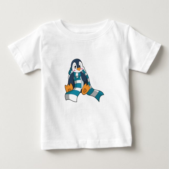 Penguin with Scarf Baby T-Shirt (Front)
