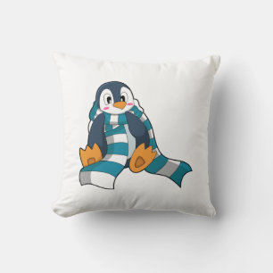 Penguin with Scarf Cushion