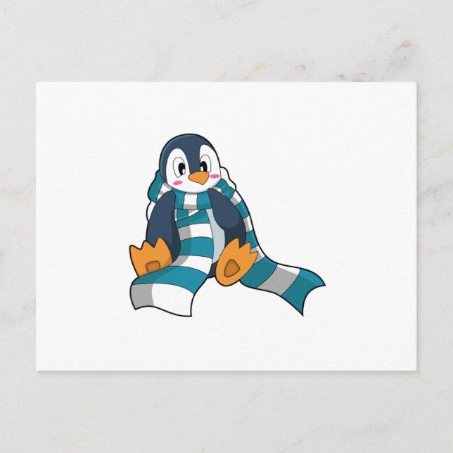 Penguin with Scarf Postcard (Front)
