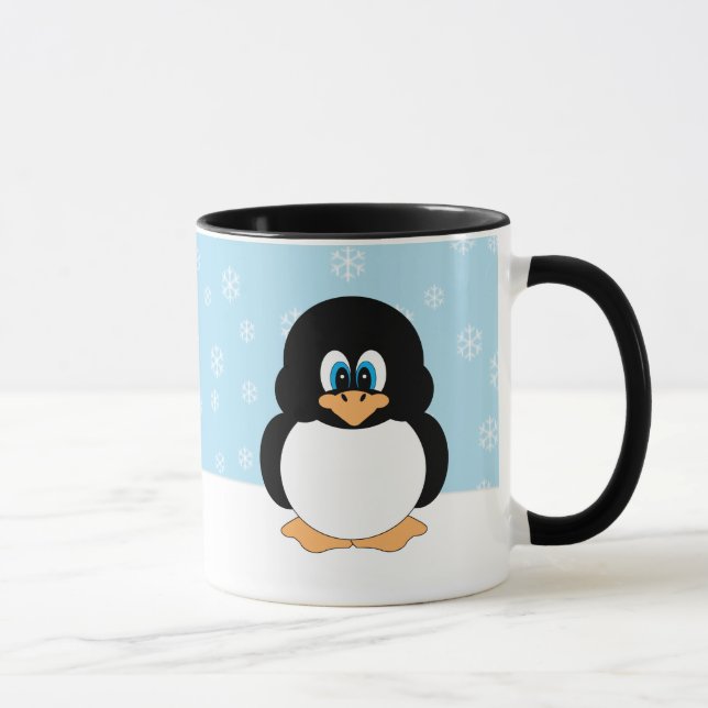 Penguin with Snowflakes Mug (Right)