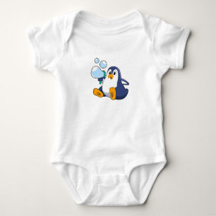 Penguin with Soap bubbles.PNG Baby Bodysuit