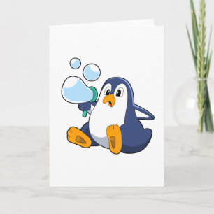 Penguin with Soap bubbles.PNG Card