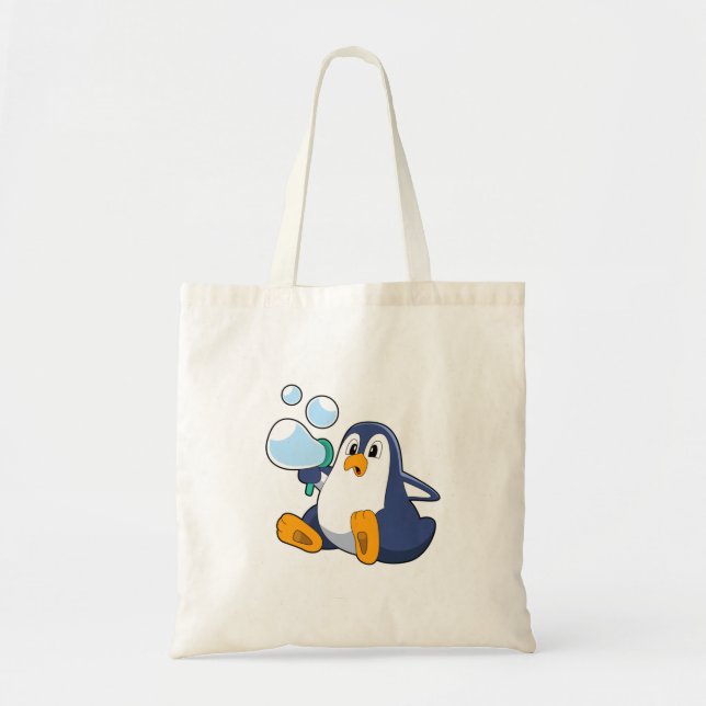 Penguin with Soap bubbles.PNG Tote Bag (Front)