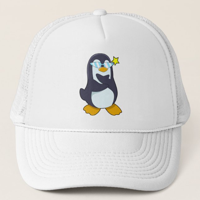 Penguin with Sunglasses Trucker Hat (Front)