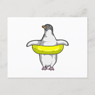 Penguin with Swim ring Postcard