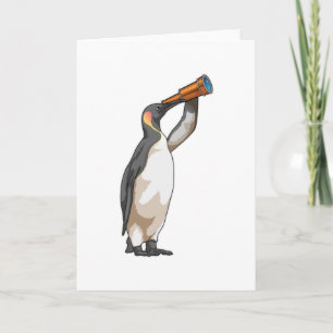 Penguin with Telescope Card