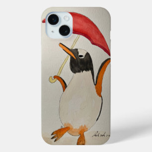 Penguin with Umbrella iPhone 15 Mini Case