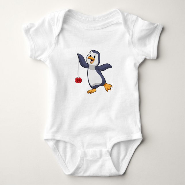 Penguin with Yo-Yo Baby Bodysuit (Front)