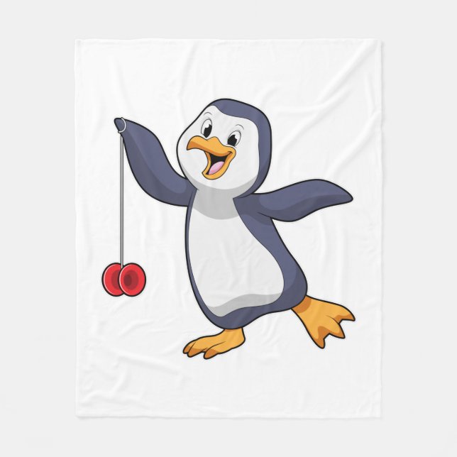 Penguin with Yo-Yo Fleece Blanket (Front)