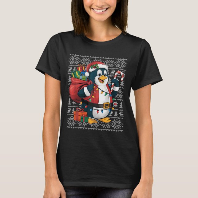 Penguin Xmas Sweater Style Ugly Santa Penguin Chri (Front)