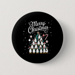 Penguin Xmas Tree Penguine Christmas Tree Merry Ch 6 Cm Round Badge