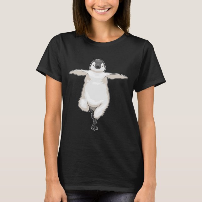 Penguin Yoga Fitness Gymnastics T-Shirt (Front)
