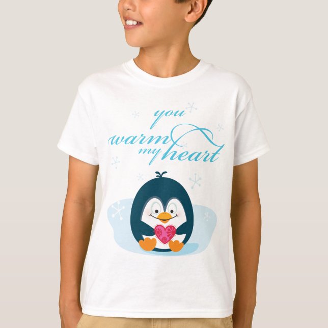 PENGUIN "you warm my heart" T-Shirt (Front)