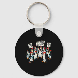 Penguins Against Tariff Funny Penguin Anti-tariff Key Ring