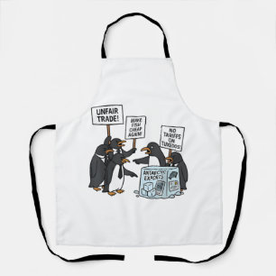 Penguins Against Tariffs Anti Trump Apron