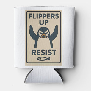 Penguins Against Tariffs Anti Trump Garden Flag Can Cooler
