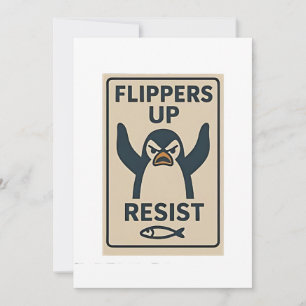 Penguins Against Tariffs Anti Trump Garden Flag Holiday Card