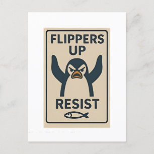 Penguins Against Tariffs Anti Trump Garden Flag Holiday Postcard