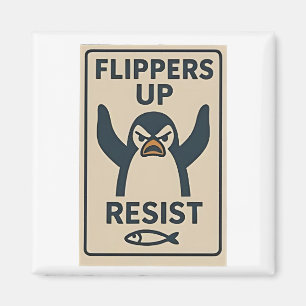 Penguins Against Tariffs Anti Trump Garden Flag Magnet