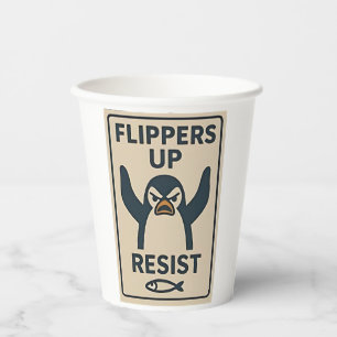 Penguins Against Tariffs Anti Trump Garden Flag Paper Cups