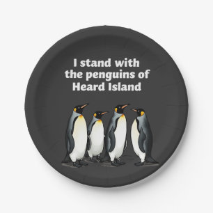 Penguins Against Tariffs Anti Trump Garden Flag Paper Plate