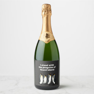 Penguins Against Tariffs Anti Trump Garden Flag Sparkling Wine Label