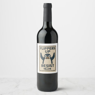 Penguins Against Tariffs Anti Trump Garden Flag Wine Label