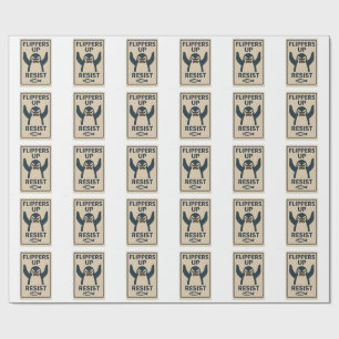Penguins Against Tariffs Anti Trump Garden Flag   Wrapping Paper
