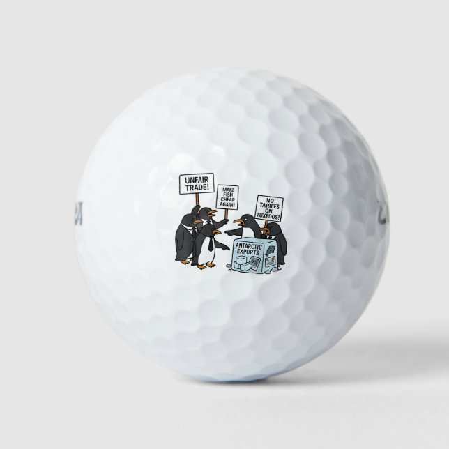 Penguins Against Tariffs Anti Trump  Golf Balls (Front)