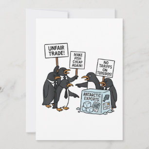 Penguins Against Tariffs Anti Trump  Holiday Card