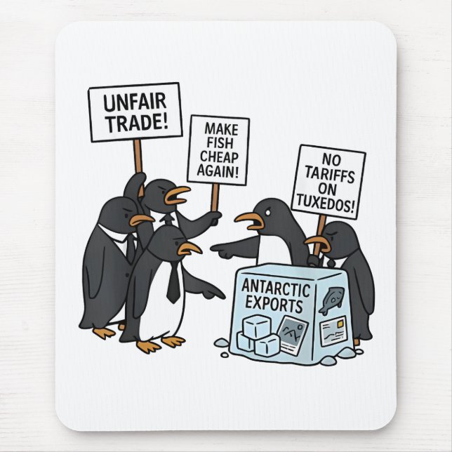 Penguins Against Tariffs Anti Trump  Mouse Pad (Front)