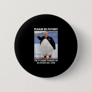 Penguins Against Tariffs Anti-trump Protest Hands  6 Cm Round Badge