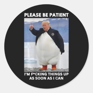 Penguins Against Tariffs Anti-trump Protest Hands Classic Round Sticker