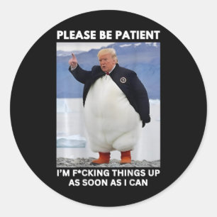 Penguins Against Tariffs Anti-trump Protest Hands  Classic Round Sticker