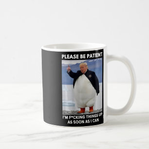Penguins Against Tariffs Anti-trump Protest Hands  Coffee Mug