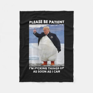 Penguins Against Tariffs Anti-trump Protest Hands Fleece Blanket