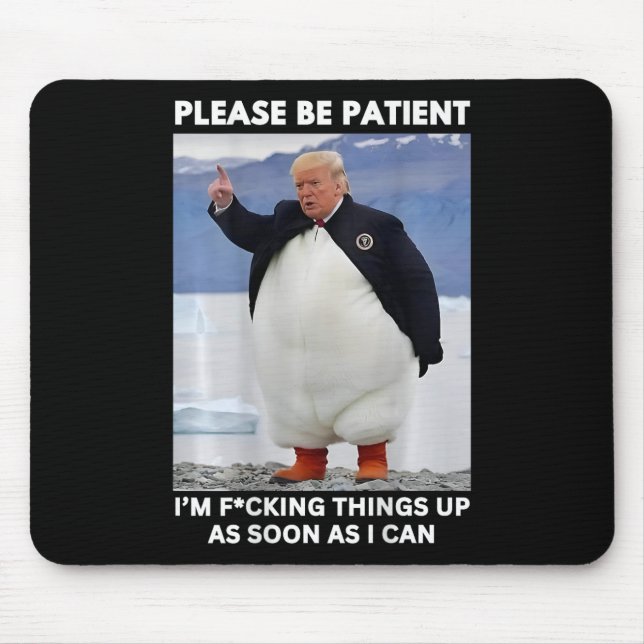 Penguins Against Tariffs Anti-trump Protest Hands  Mouse Pad (Front)