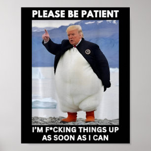 Penguins Against Tariffs Anti-trump Protest Hands Poster