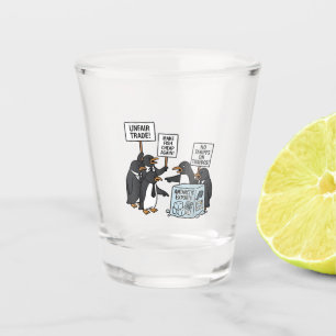 Penguins Against Tariffs Anti Trump Shot Glass