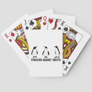 Penguins Against Tariffs Anti Trump Taxesx Politcs Playing Cards